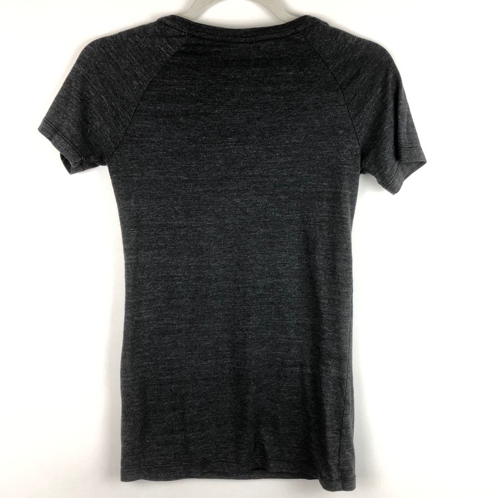 Adidas V-Neck Dark Gray Tee Shirt Cotton Blend - Picture 4 of 11